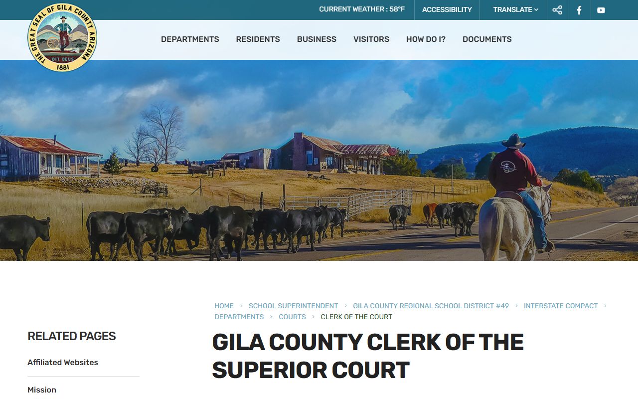 Gila County Clerk of the Court website