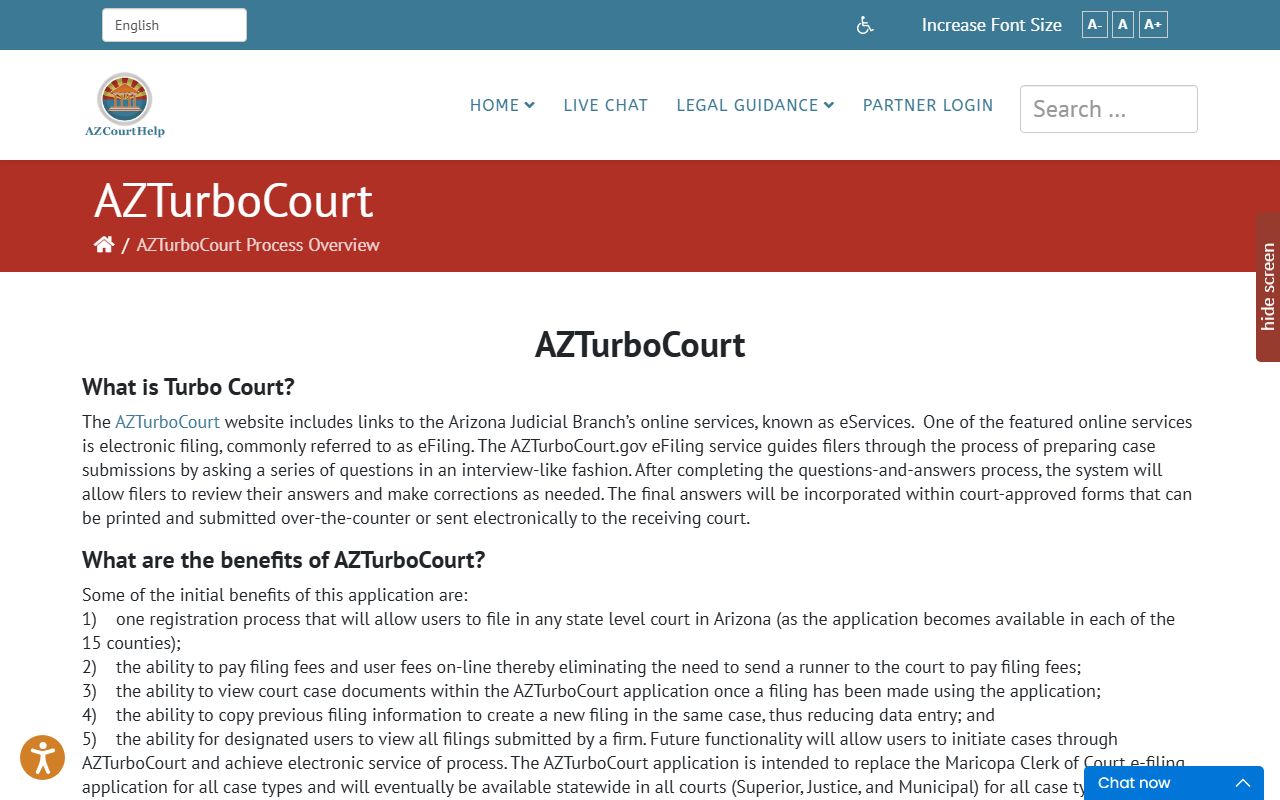 AZTurboCourt eFiling system for Arizona family law cases